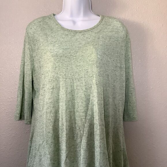 Green Fairycore Oversized Lagenlook Mori Kei Forest Fairy Ruffle Tunic Top M - Picture 2 of 5